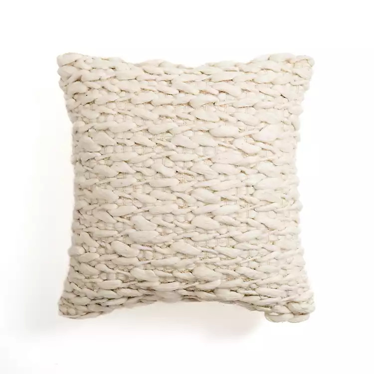 Ivory Chunky Braid Pillow | Kirkland's Home