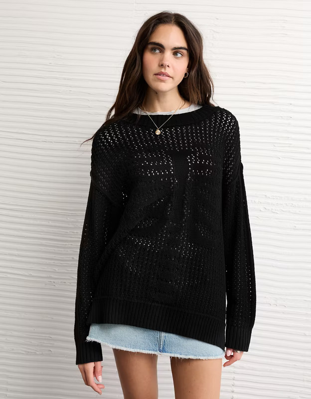 AE Mesh Skeleton Sweater | American Eagle Outfitters (US & CA)