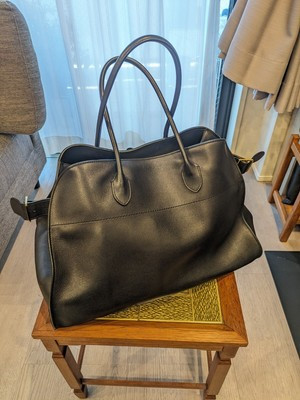 THE ROW Soft Margaux 17 smooth saddle leather Black made in Italy  | eBay | eBay US