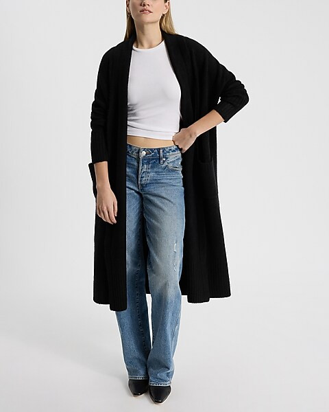 Patch Pocket Open Front Duster Cardigan | Express