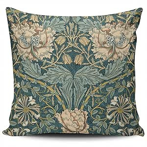 Home Decoration Pillowcase Cover Teal Vintage Tulips by William Morris Outdoor Custom Pillow case... | Amazon (US)