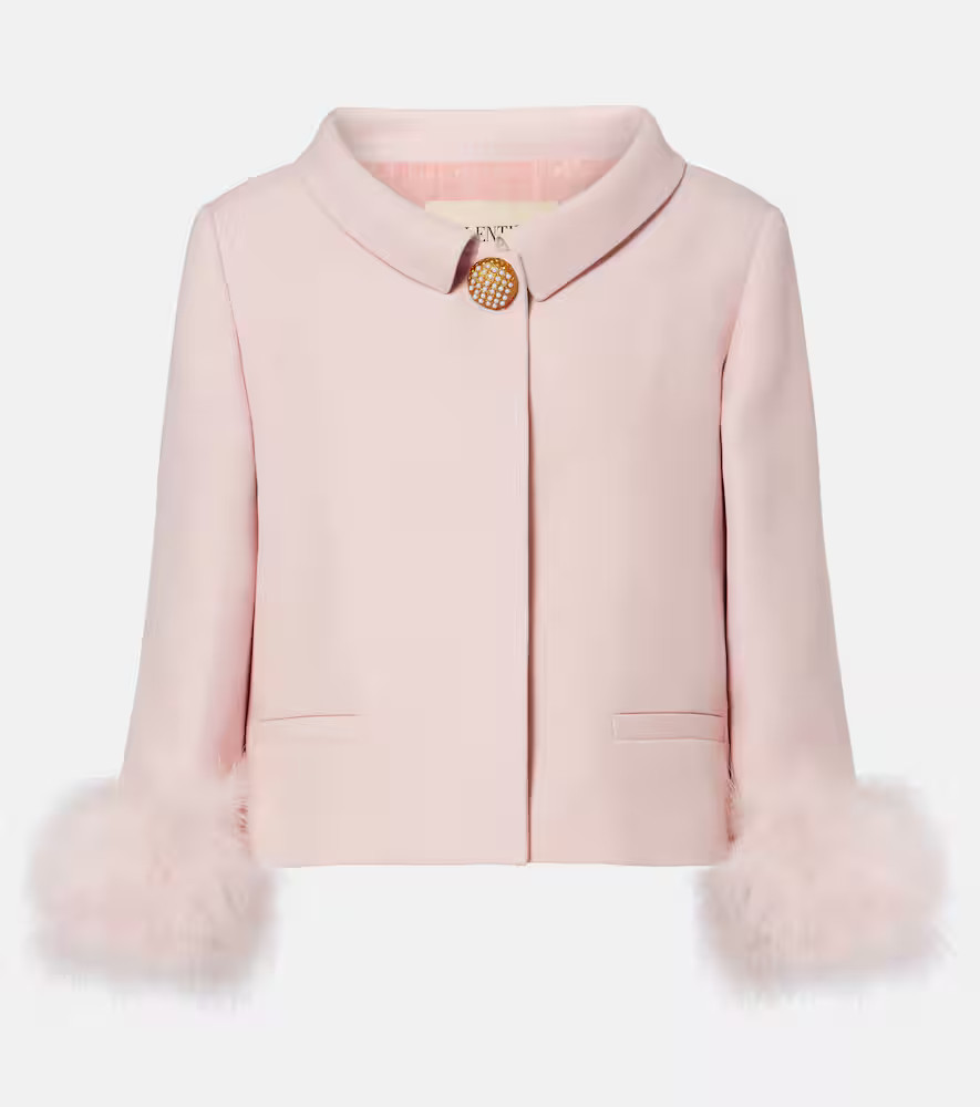 Valentino Crepe Couture feather-trimmed blazer | Mytheresa (US/CA)