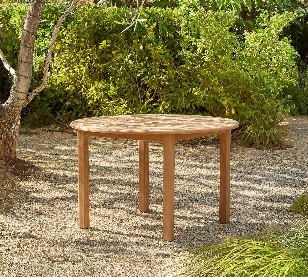 Chambly Eucalyptus Round Outdoor Dining Table (47") | Pottery Barn (US)