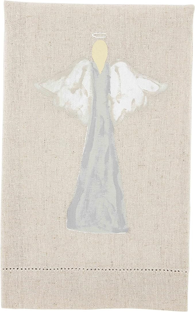 Mud Pie White Xmas Painted Towel, Angel Small | Amazon (US)
