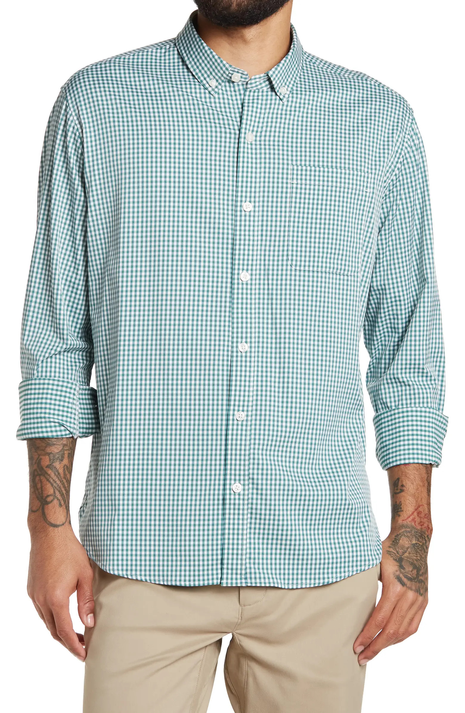 TOMMY JOHN Go Anywhere Untucked Gingham Print Shirt | Nordstromrack | Nordstrom Rack