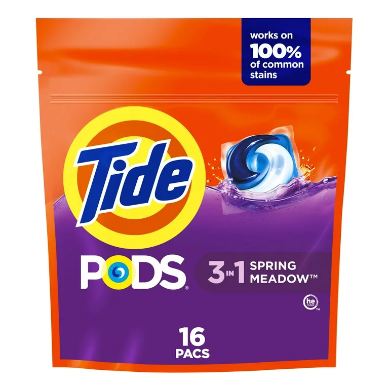 Tide PODS Liquid Laundry Detergent Packs, Spring Meadow Scent, 16 Count | Walmart (US)