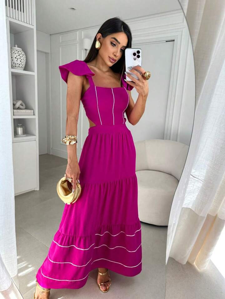 Vestido Longo Festa Tendência Blogueira linha Premium | SHEIN