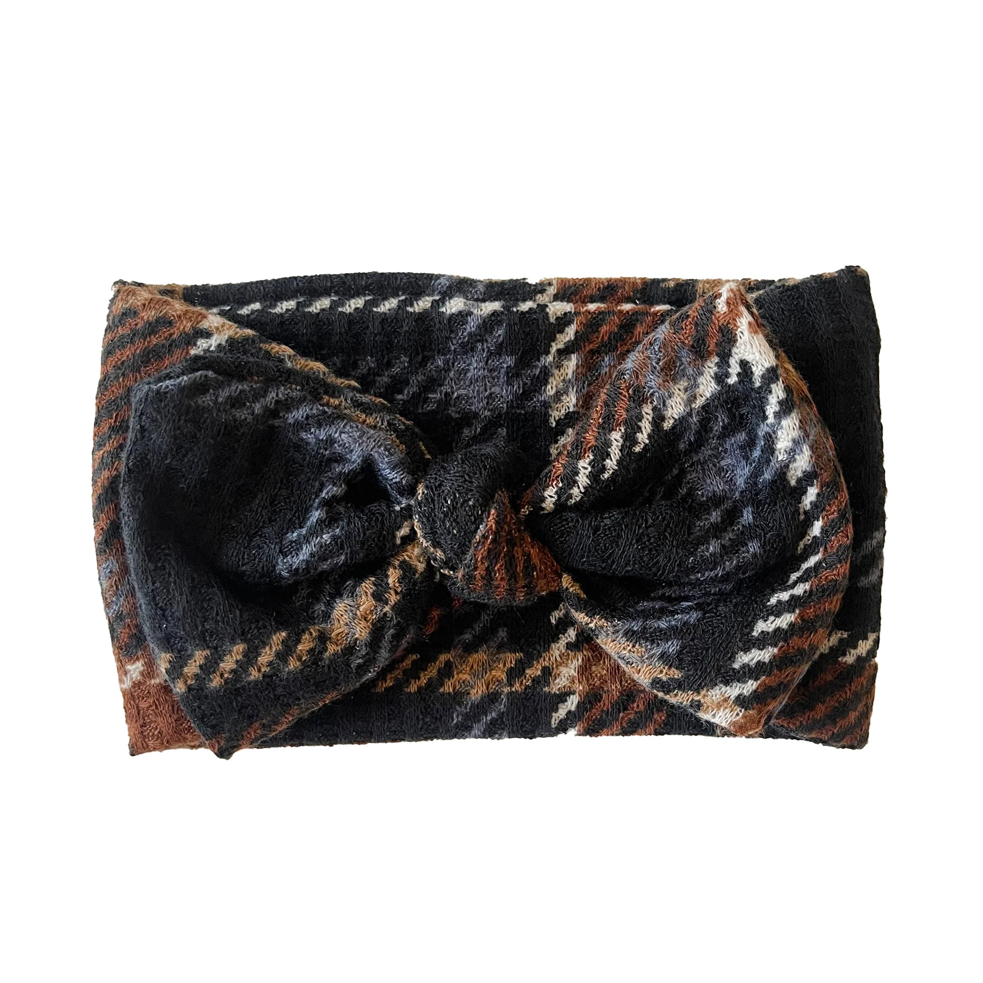 Waffle Bow Headband, Derby Plaid | SpearmintLOVE