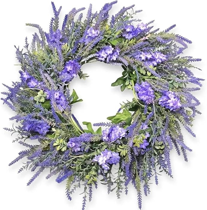 24" Purple Hyacinth and Lavender Wreath - Artificial Spring Wreath for Front Door - Rustic Mixed ... | Amazon (CA)