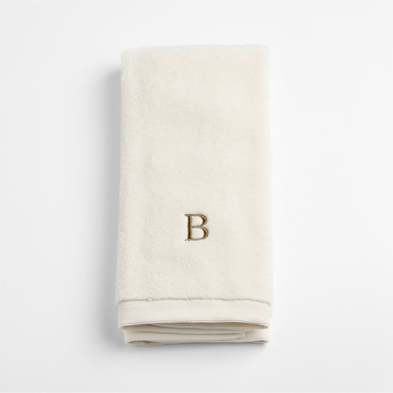 Luxe Plush Organic Turkish Cotton Ivory Hand Towel | Crate & Barrel