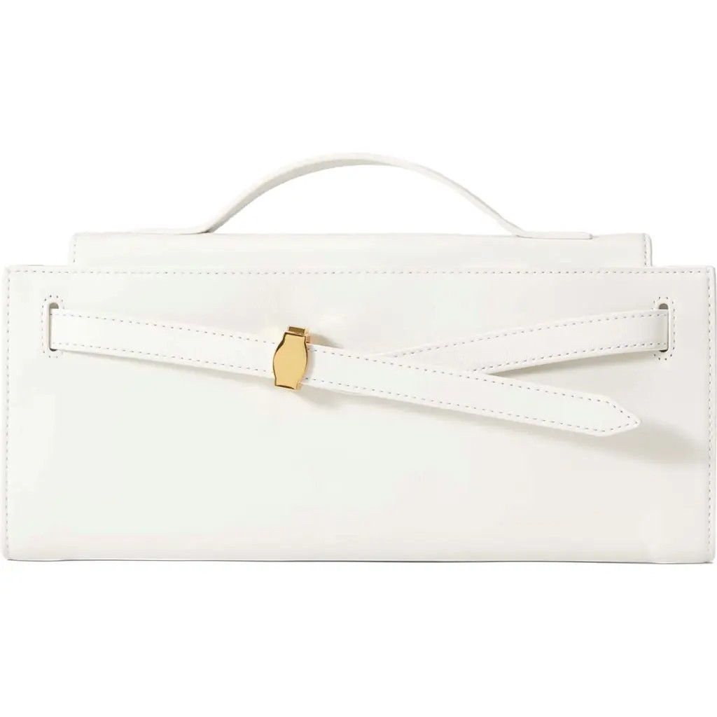 Veronica Beard Dash Leather Clutch in Off White at Nordstrom | Nordstrom