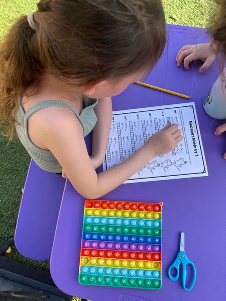 Grab this out door portable kids table in multiple colors. Also linked this times table pop it for math. 

#LTKkids #LTKFind #LTKswim