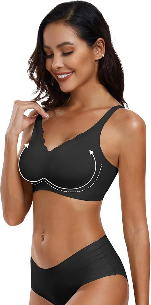 OEAK Womens Wireless Bras Push Up Support Full Coverage Bralettes No Underwire Bra Comfortable Ev... | Amazon (US)