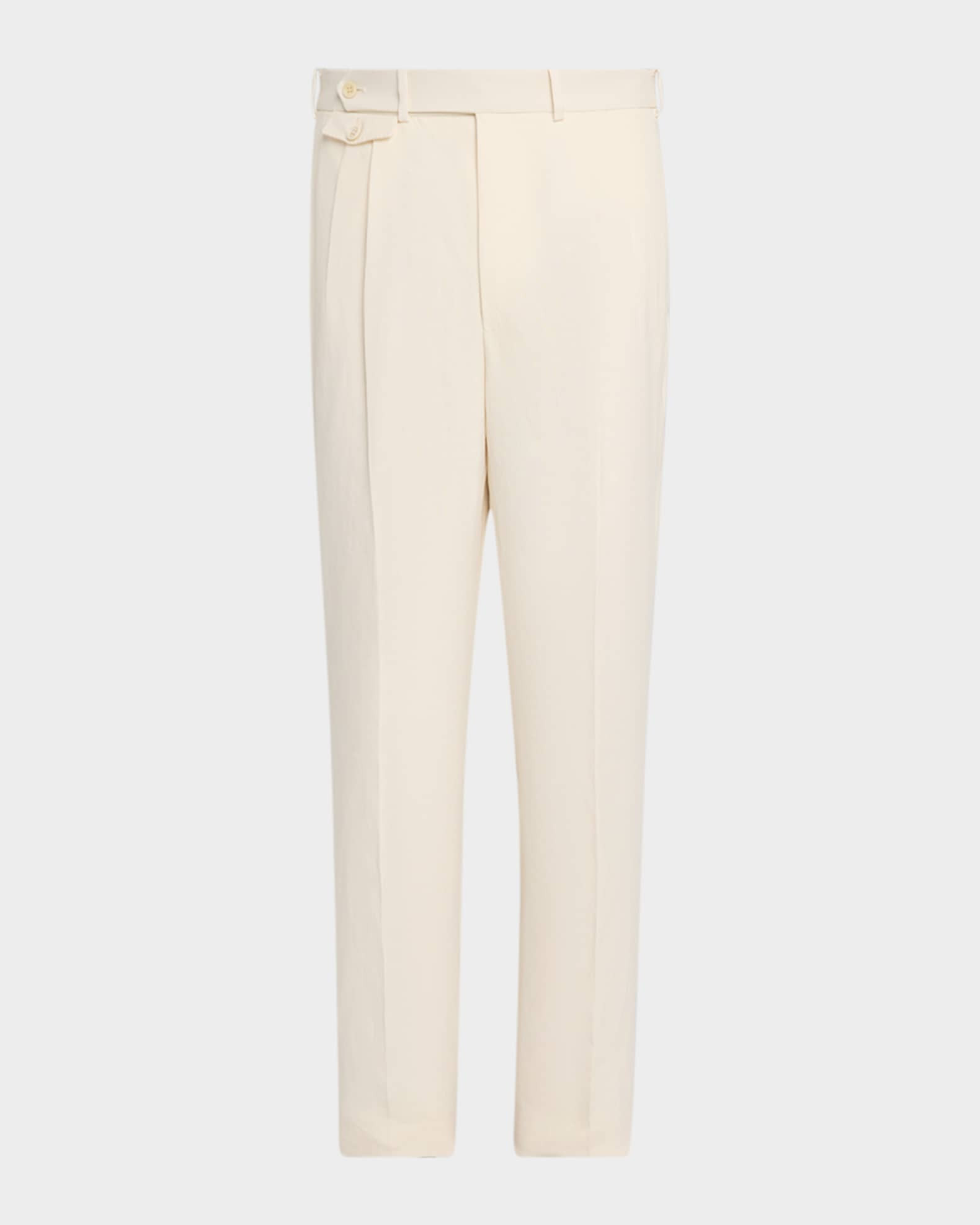 Men's Linen Pleated Trousers | Neiman Marcus