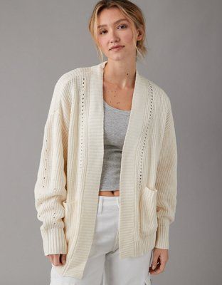 AE Pointelle-Knit Cardigan | American Eagle Outfitters (US & CA)