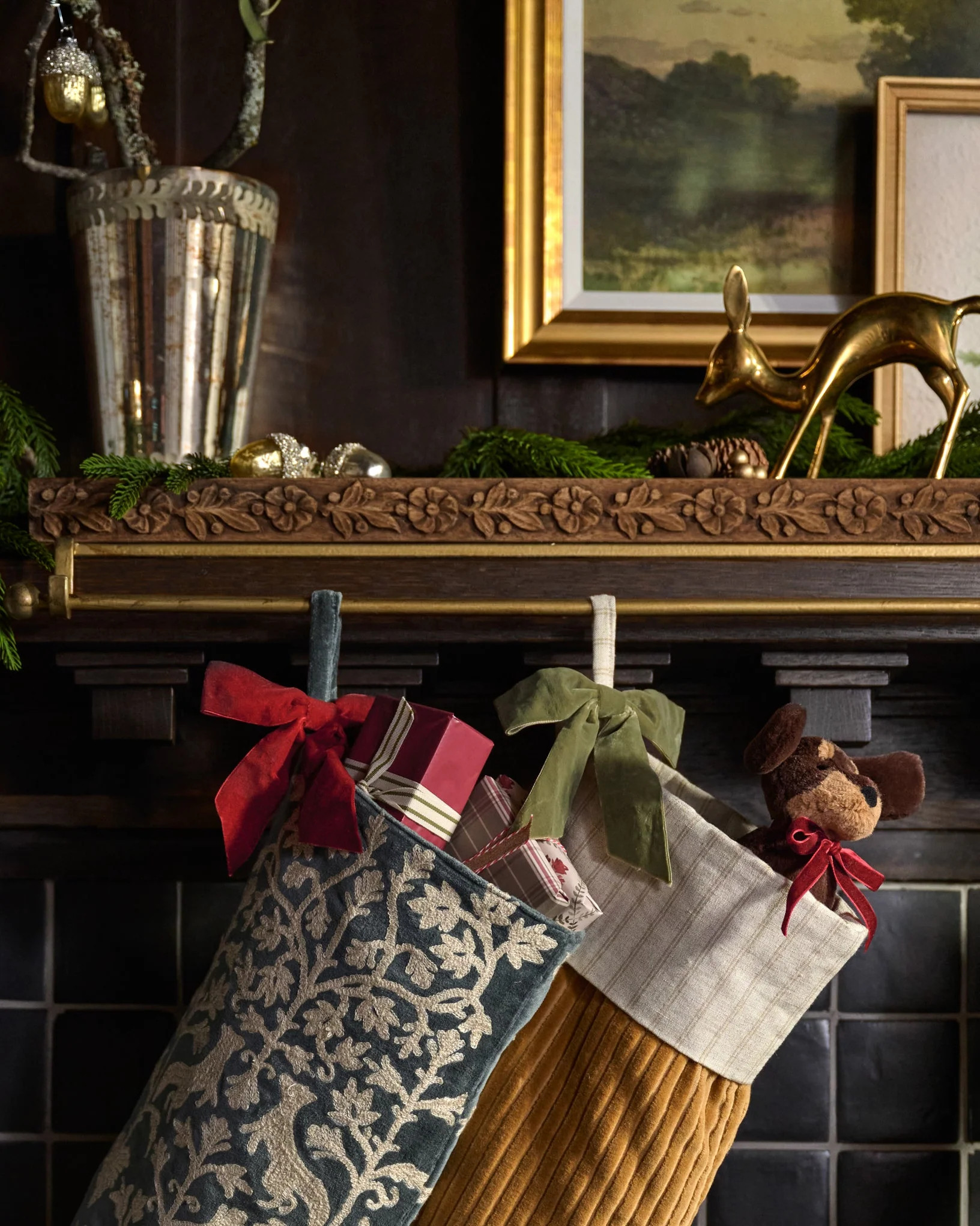 Eleanor Carved Wood Stocking Holder | Magnolia
