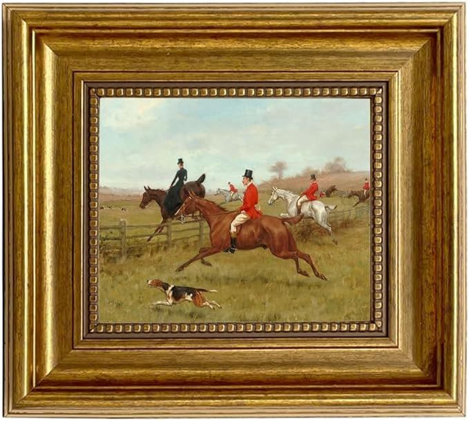 Thomas Blinks The Chase 8 x 10” Oil Painting Print on Canvas Gold Frame Home Wall Art Décor Eq... | Amazon (US)