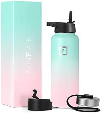 Amazon.com: Iron Flask Sports Water Bottle - 40 Oz, 3 Lids (Straw Lid), Leak Proof, Vacuum Insula... | Amazon (US)