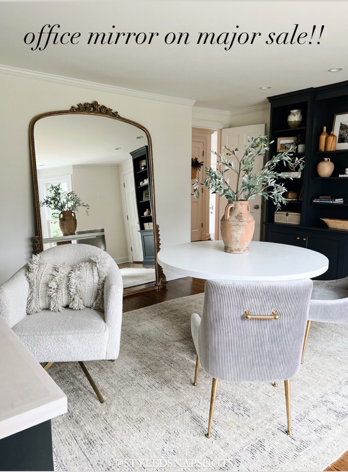 My office mirror from Anthropologie is on major sale!! $640 off!! I have the 7” in gold 

Built-ins are painted BM midnight 

home office, home decor, office furniture 

#LTKhome #LTKsalealert