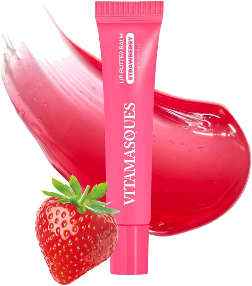 Vitamasques Lip Butter Balm Strawberry, Korean Lip Balm - Peptide Lip Treatment - Lip Balm Hydrat... | Amazon (US)