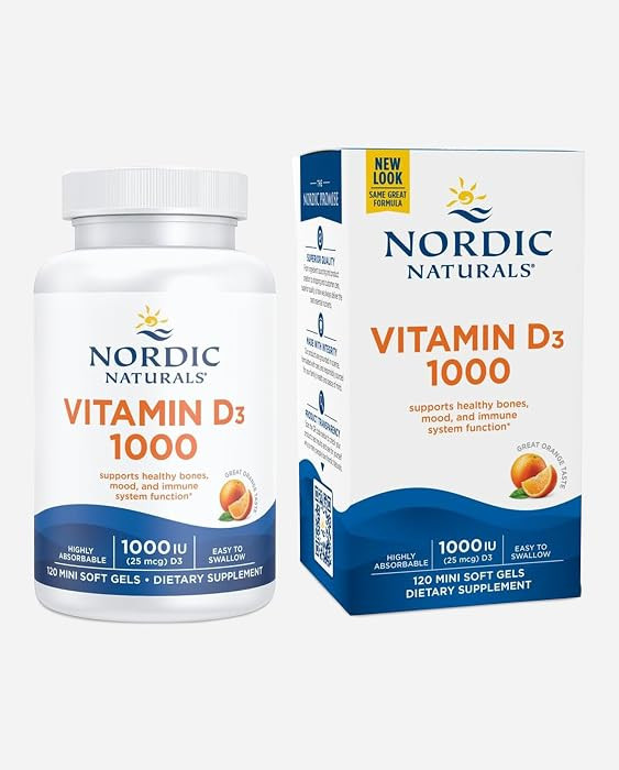 Nordic Naturals Vitamin D3 1000 IU, Orange - 120 Mini Soft Gels | Amazon (US)