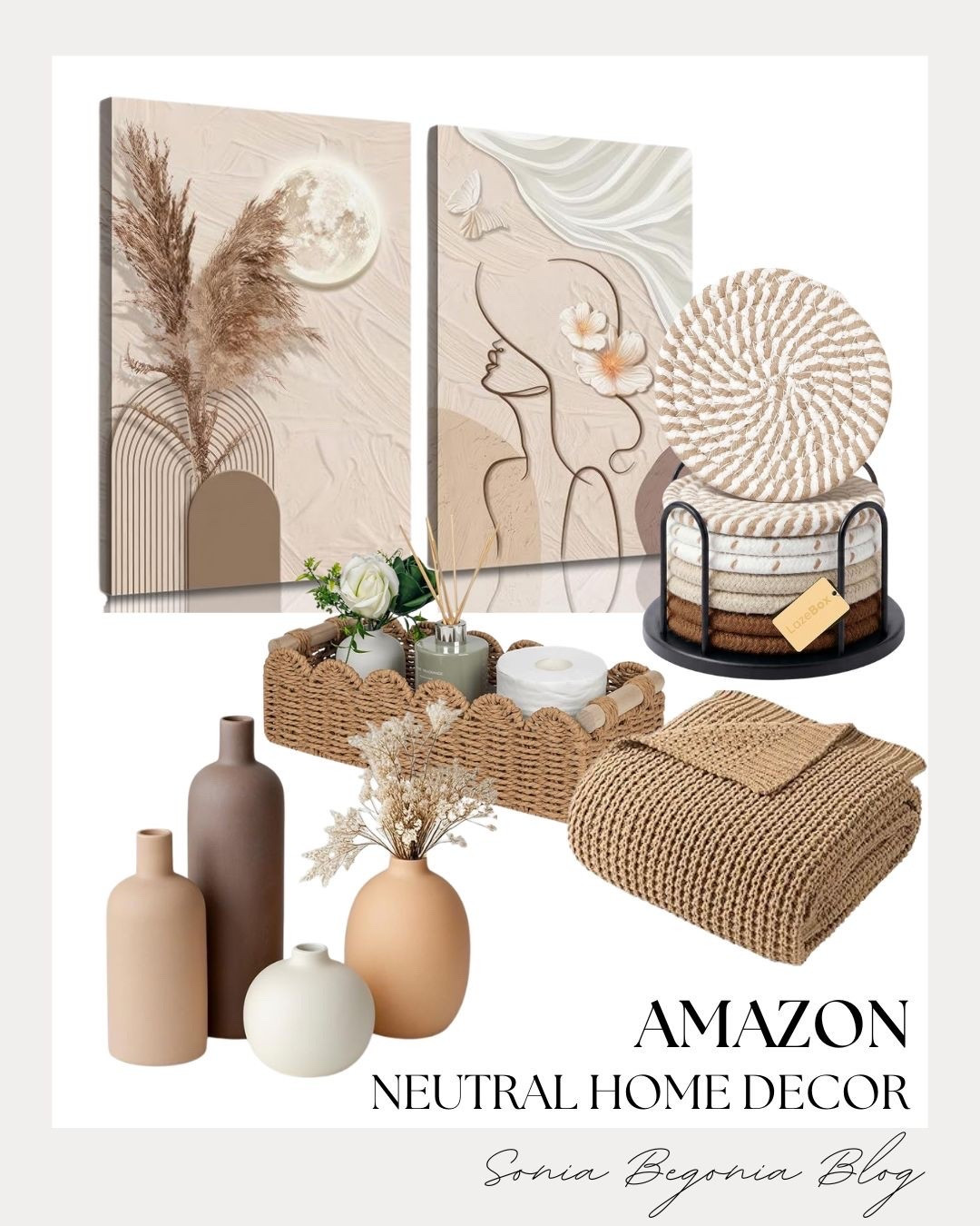 I’m obsessed with these Amazon neutral home decor essentials! 🌾 

Textured canvas wall art, earthy ceramic vases, woven storage baskets, and a cozy knit throw blanket bring warm, calm vibes to any space. ✨

#LTKhome #LTKunder50 #LTKsalealert #AmazonHome #NeutralHomeDecor #CozyVibes #HomeInspo #InteriorStyling #BohoDecor

#LTKHome