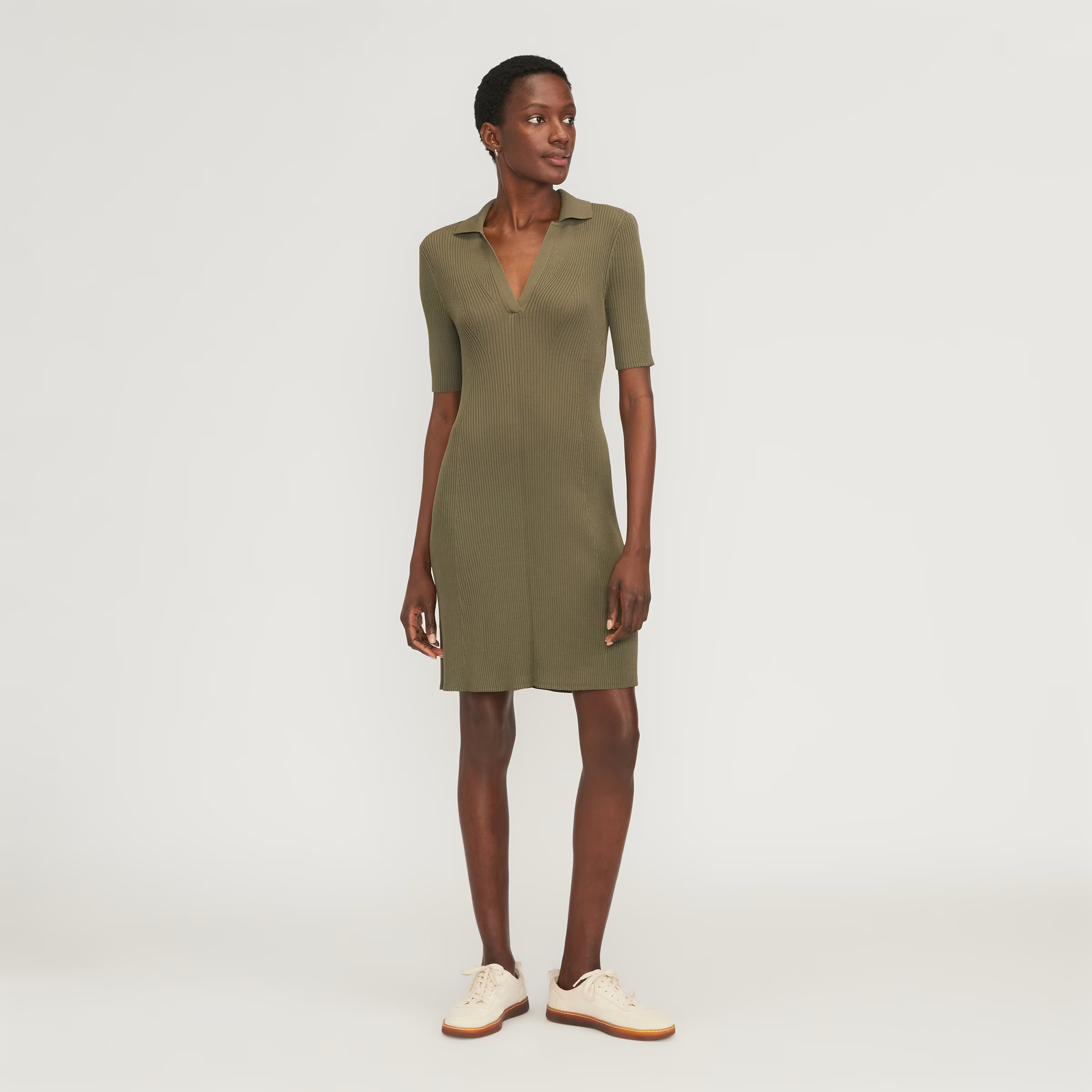 The Ribbed Short-Sleeve Polo Dress | Everlane