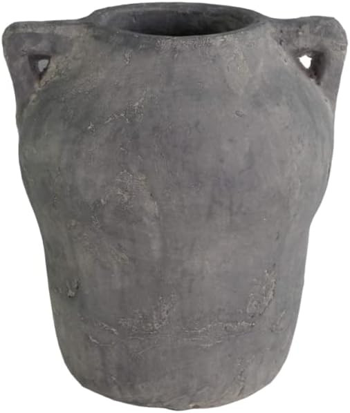 Terracotta Round Vase with Handles, Antique Grey Finish | Amazon (US)