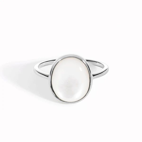 Mother of Pearl Silver Ring - Margit | Linjer