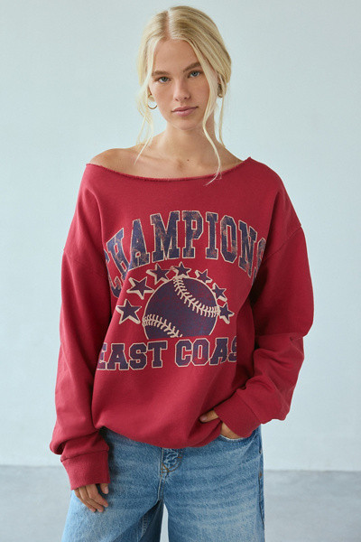 West Coast Champions Oversized Off-The-Shoulder Sweatshirt | Urban Outfitters (US and RoW)