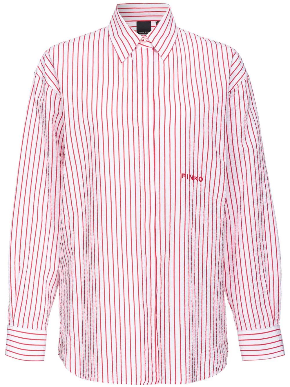 logo-embroidered striped shirt | Farfetch Global