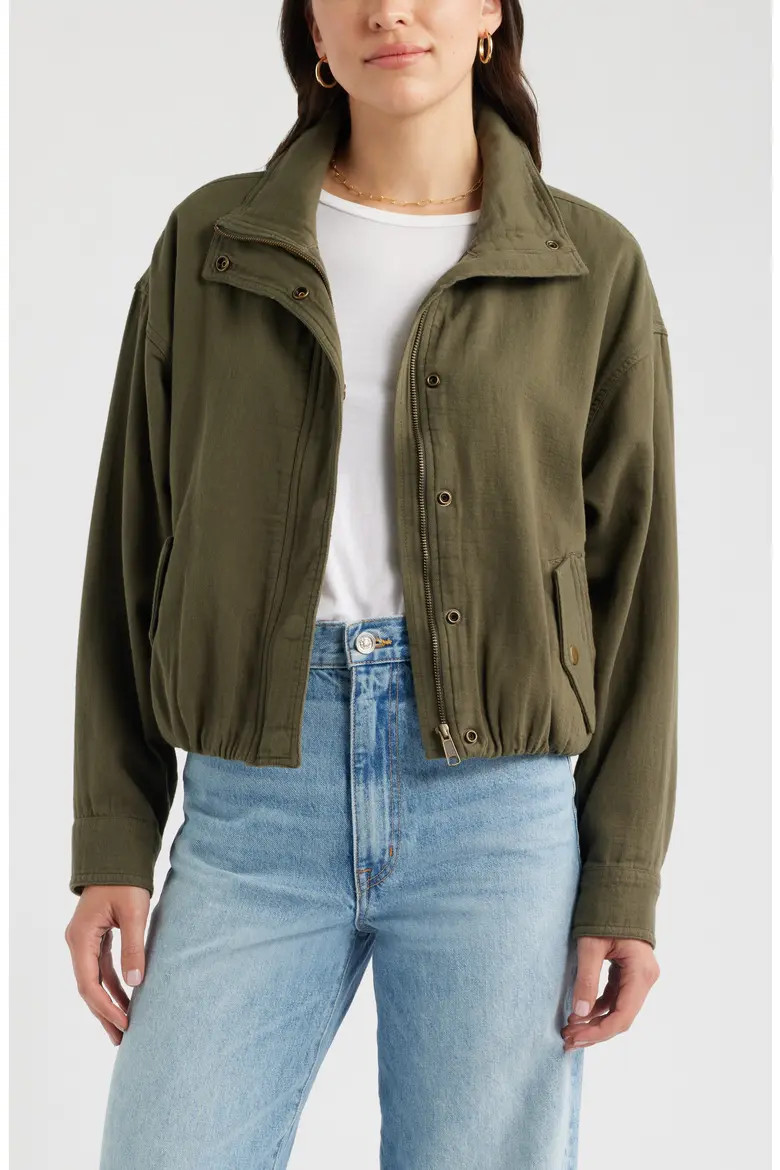 Bubble Hem Cotton Twill Jacket (Women) | Nordstrom | Nordstrom