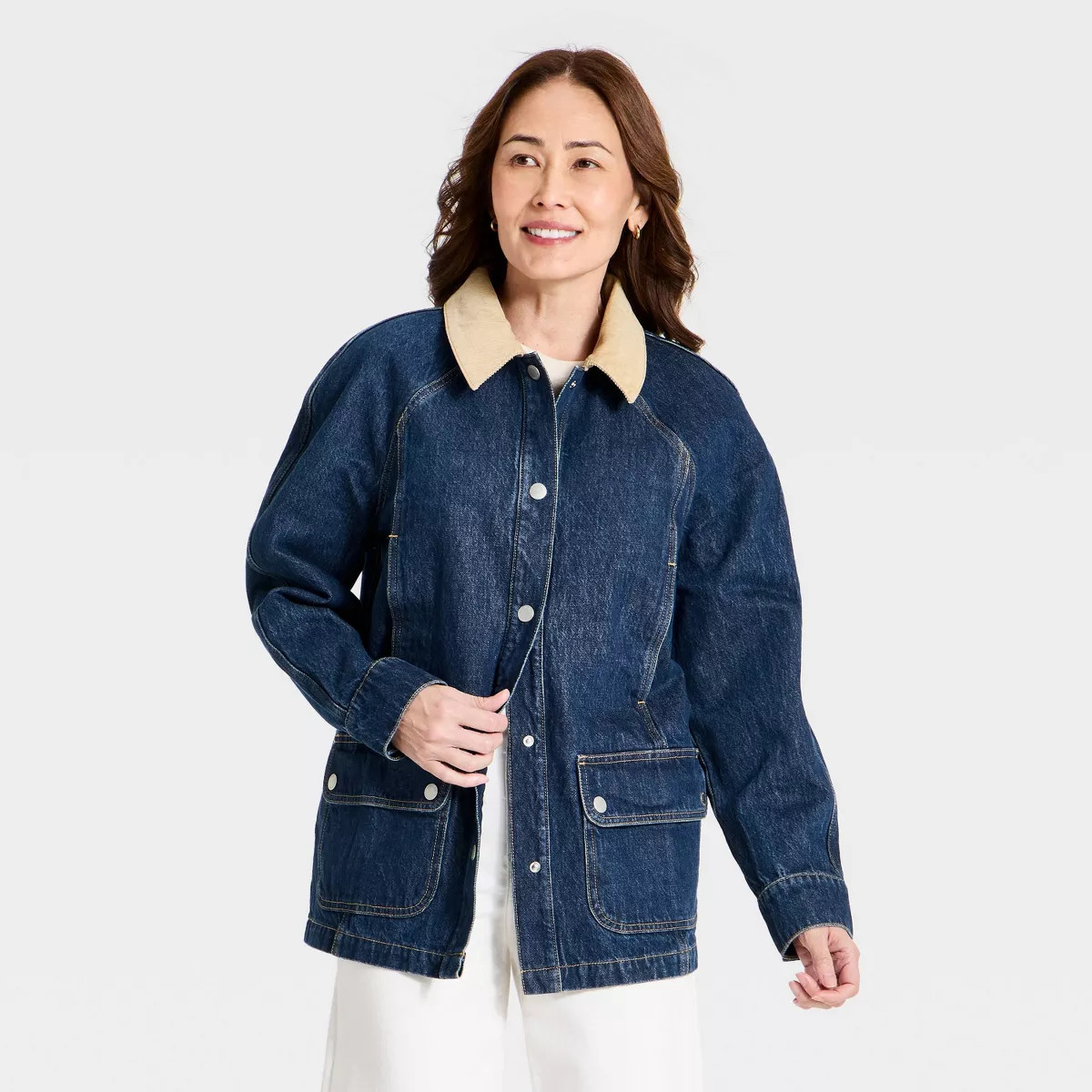 Women's Denim Chore Jacket - Universal Thread™ Medium Wash M | Target