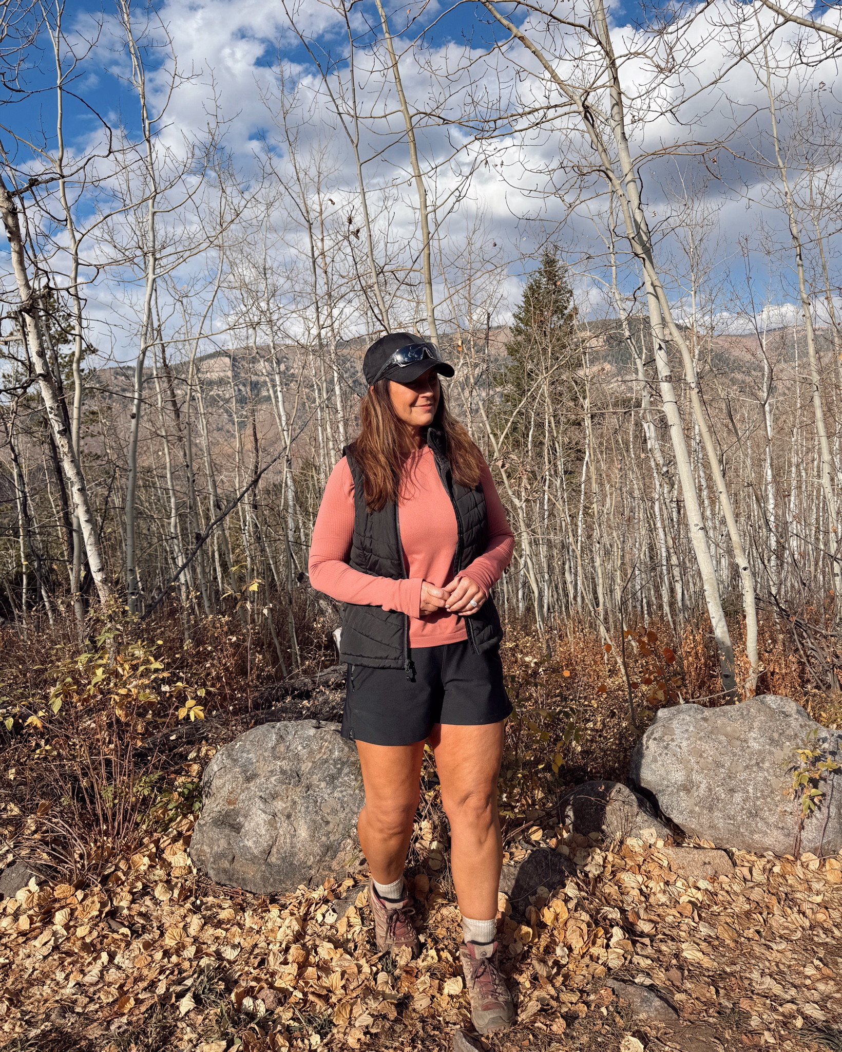 Colorado Fall Hiking: large in shorts, medium in seamless top, medium in vest, Merrell Boots are TTS. 

#fallhikes #hiking #merrellboots #hikingboots 

#LTKActive #LTKMidsize #LTKSeasonal