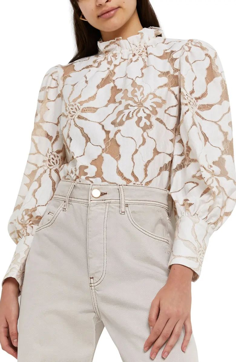 River Island Long Sleeve Lace Top | Nordstrom | Nordstrom