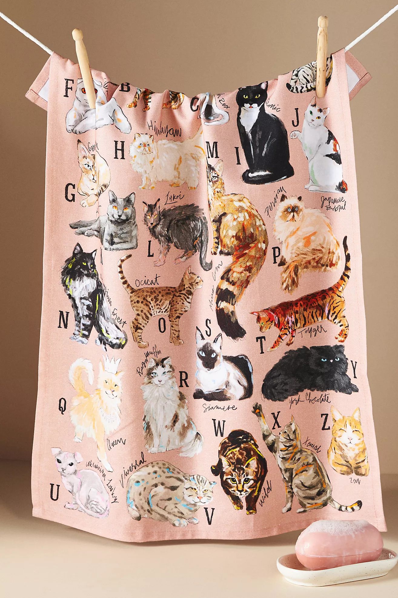 Cat Breeds A-Z Dish Towel | Anthropologie (US)