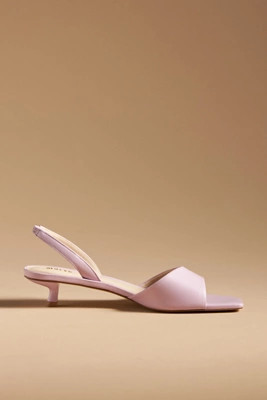 Maeve Square-Toe Slingback Kitten Heels | Anthropologie (US)