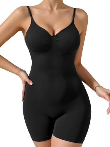 JEKAOYI Women's Shapewear Bodysuit, Mid Thigh Tummy Control Butt Lifter Shaper with Adjustable Straps | Amazon (US)