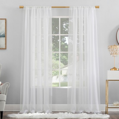 59"x96" No. 918 Sheer Voile Mallory Rod Pocket Curtain Panel White: Sheer White Curtain Panel, 1.5" Rod Pocket, Polyester | Target