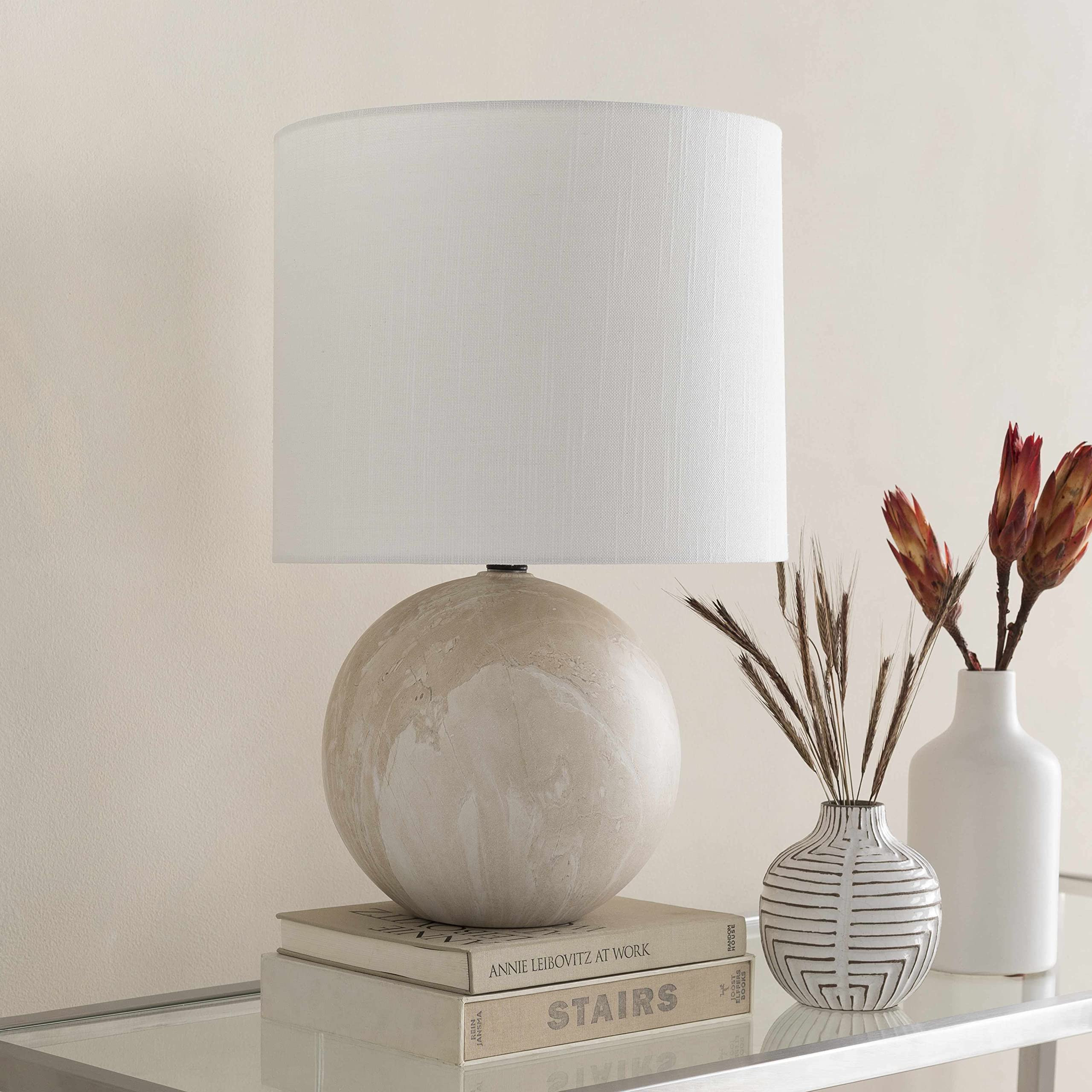 Brandvlei Modern Ceramic Bedside Table Lamp for Bedroom Nightstand - Contemporary End Side Lighti... | Amazon (US)