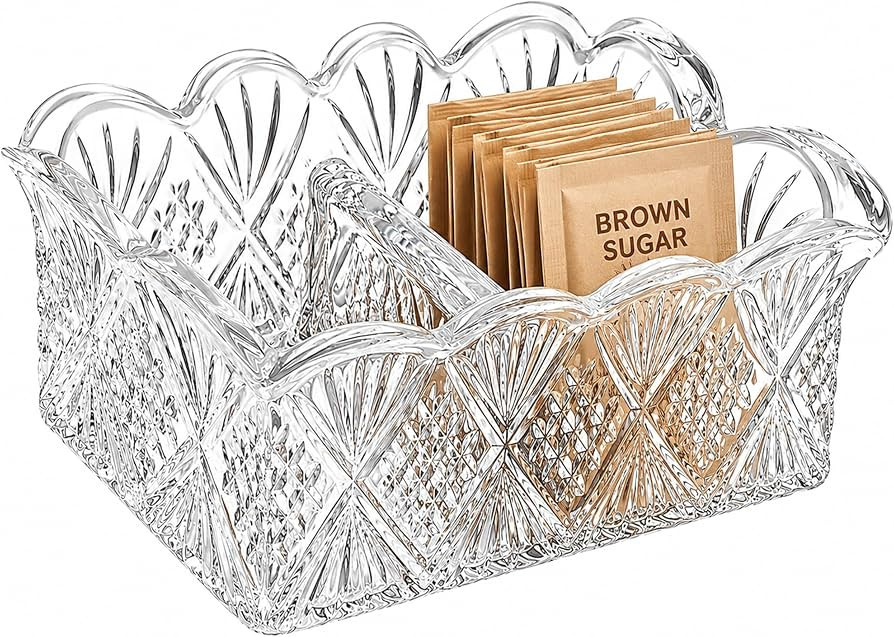 Godinger Crystal Sugar Packet Holder, Tea Bag and Sweetener Caddy | Amazon (US)