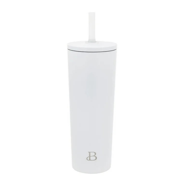 Beautiful 24oz No Drippy Sippy Stainless Steel Tumbler With Straw, White | Walmart (US)