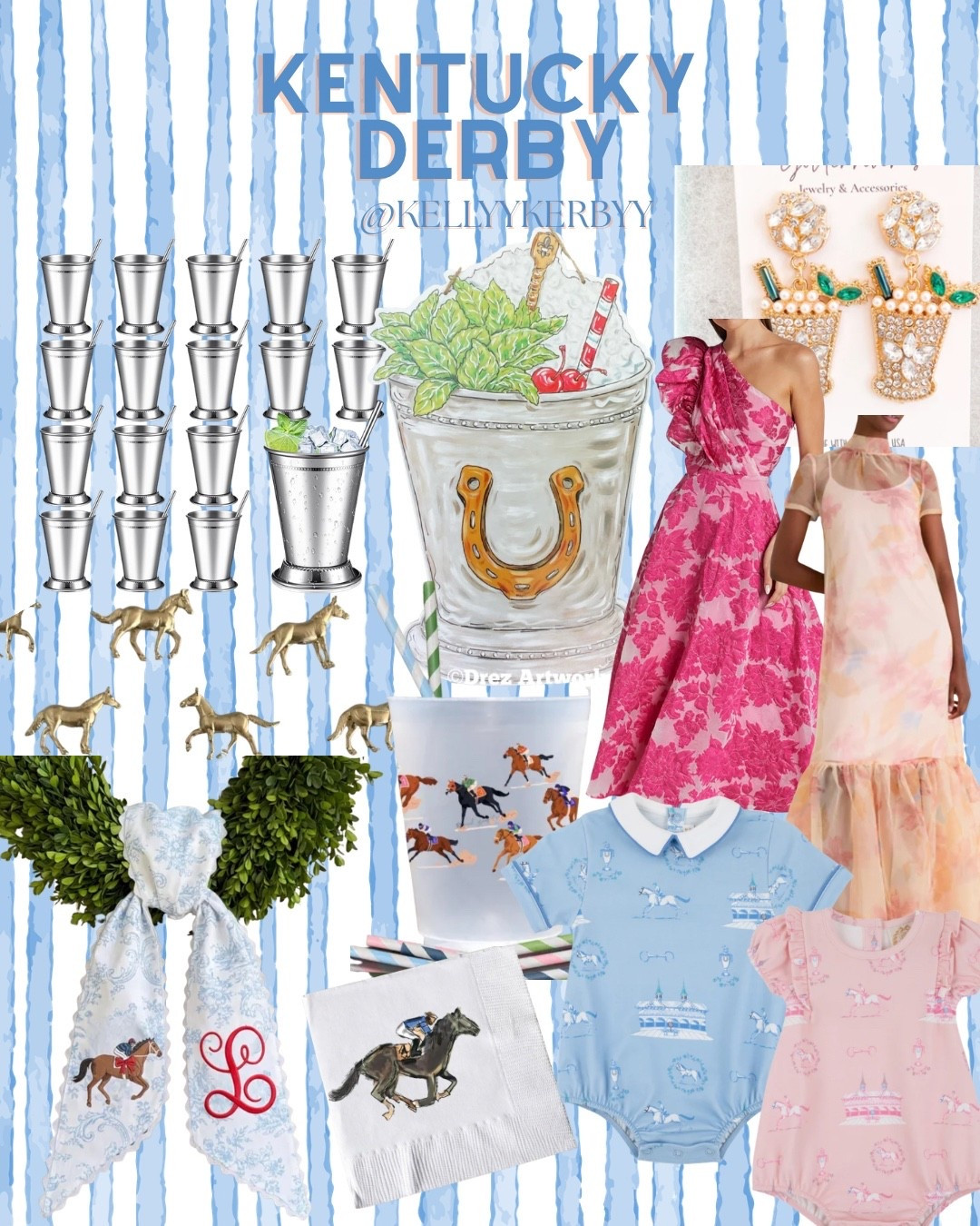 All things Kentucky derby, how cute is that wreath sash!