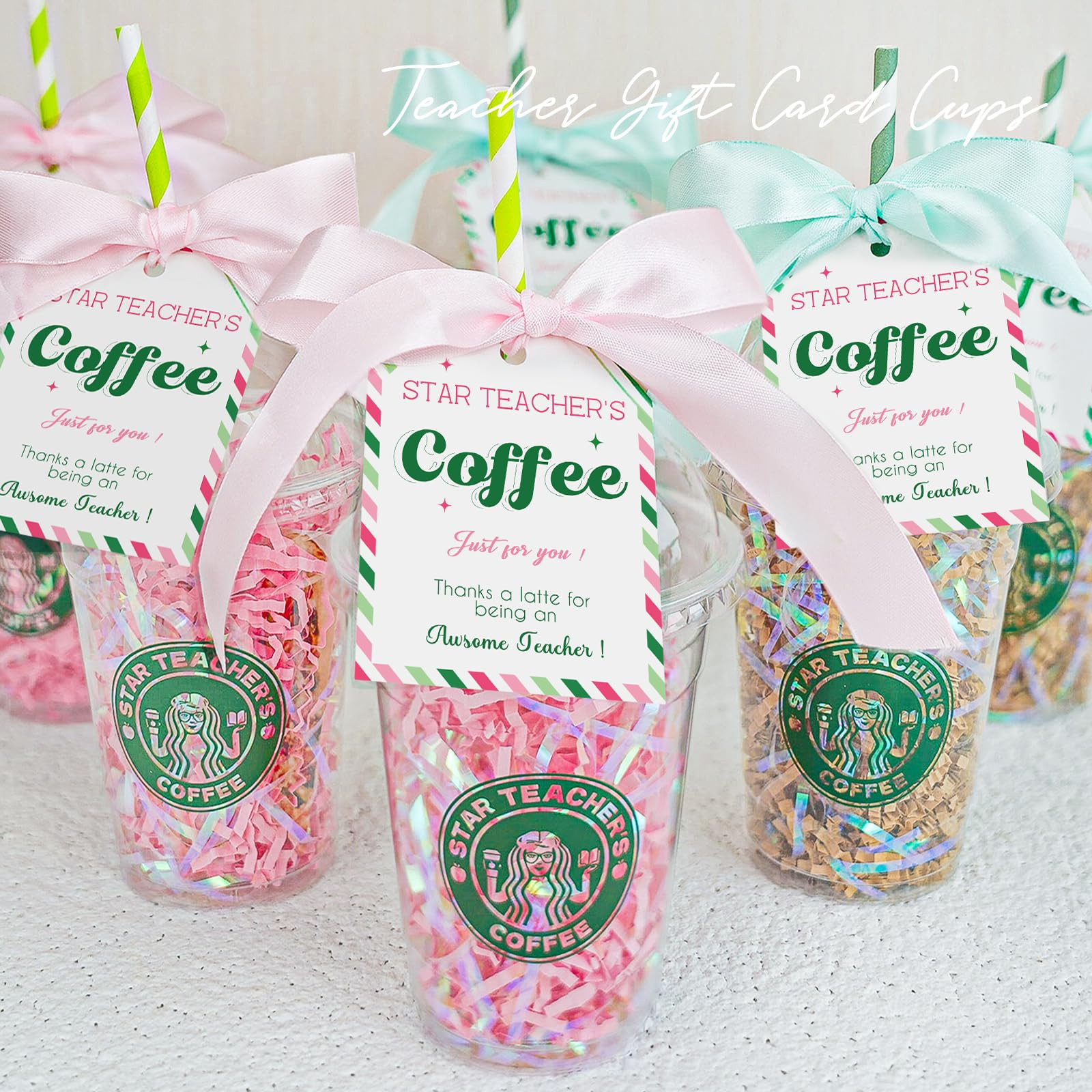 Teacher Gifts - Teacher Appreciation Gifts - 6 Pack Coffee Gift Card Holder with Cards - Teacher ... | Amazon (US)