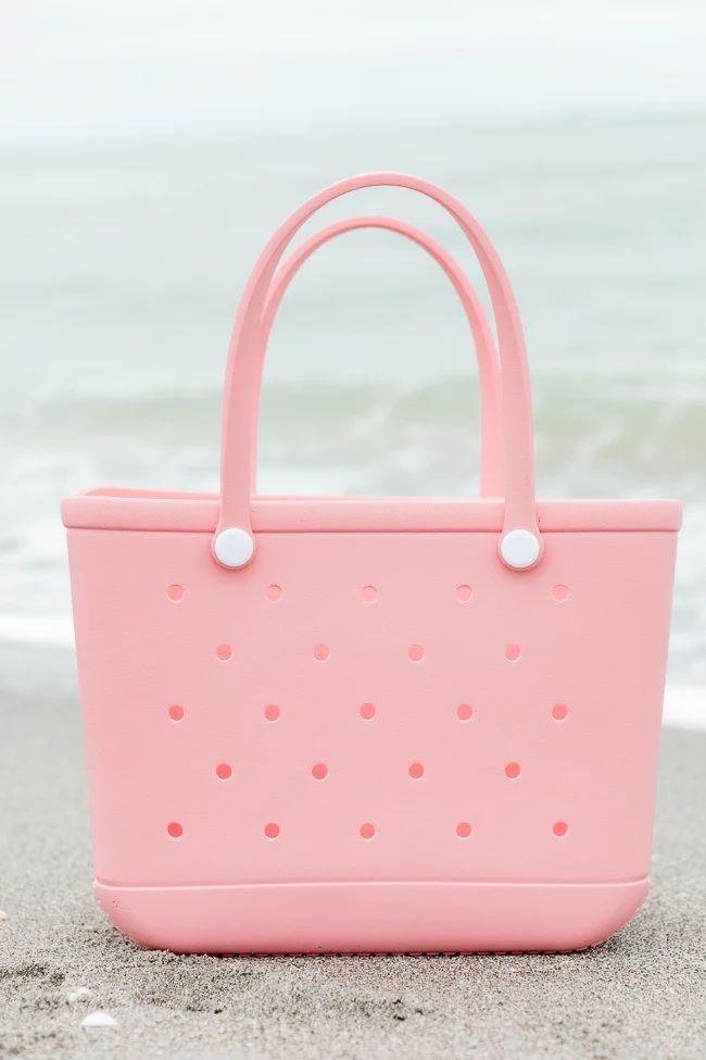 Light Pink Rubber Beach Tote Bag | Pink Lily