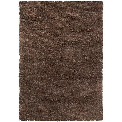 Aviles Authentic Hand-Woven Handmade Brown, Muted Green, Gray, Orange & Silver High Pile Modern Mixed Texture Wool & Polyester Area Rug | Wayfair North America