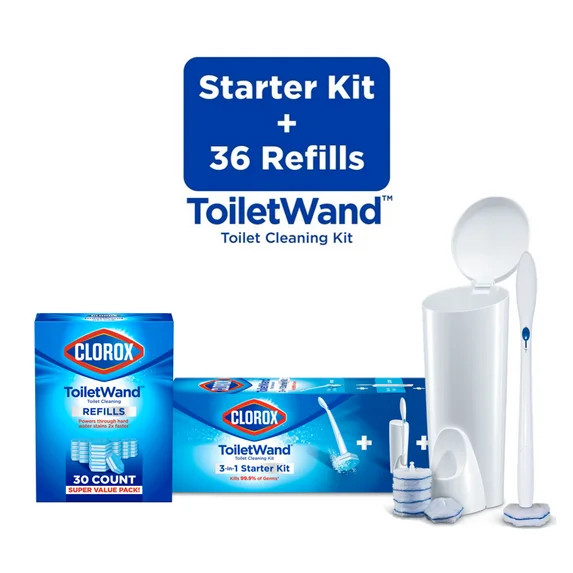 Clorox Toilet Wand Disposable Toilet Bowl Brush and Clorox Toilet Wand Toilet Cleaning Refills Bu... | Walmart (US)