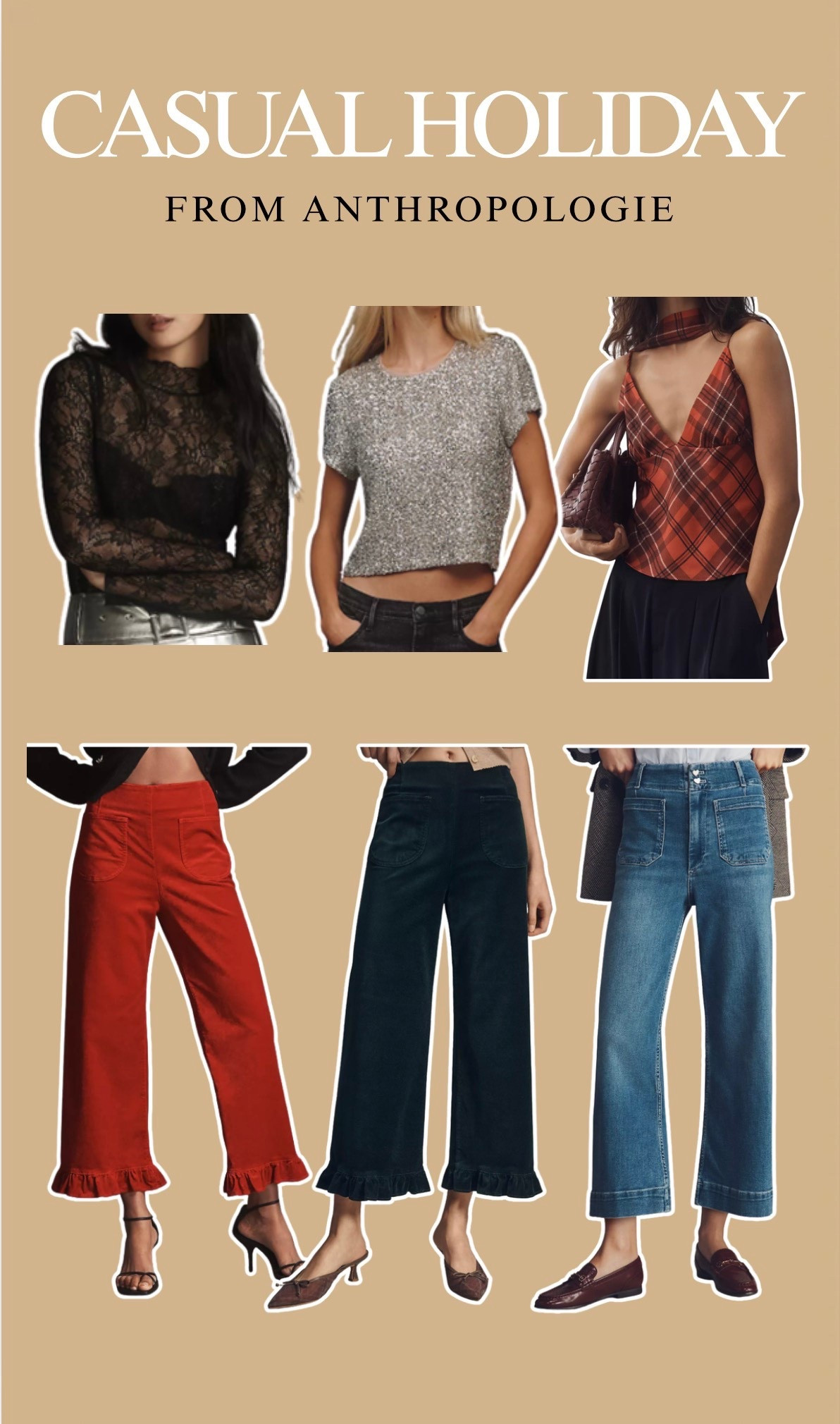 Statement tops from Anthropologie!!! I love the Maeve Collette style denim and pant style! Super friendly postpartum!

#LTKootd #LTKFindsUnder100 #LTKHoliday