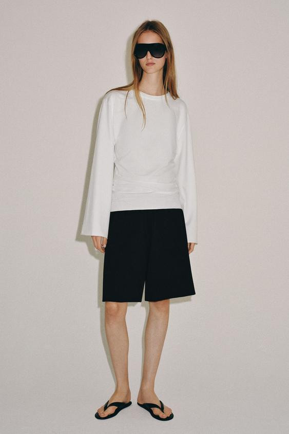 COTTON LONG SLEEVE T-SHIRT | Zara UK