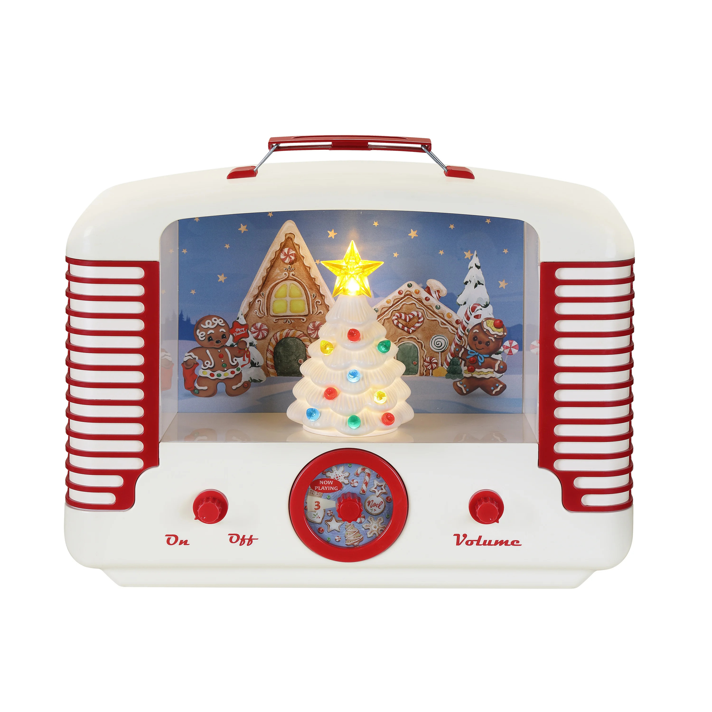 Mr. Christmas Decorative 12" Oversized Retro Radio, Ivory - Walmart.com | Walmart (US)